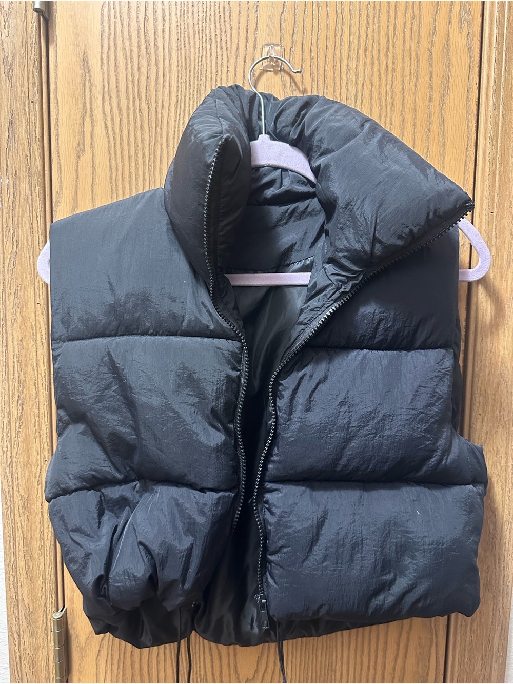 Crop Black Puffer Vest Jacket